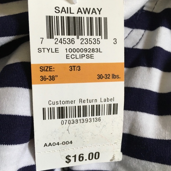 Epic Threads Little Girl Blue/White Striped Shorts size 3T. - Picture 4 of 5